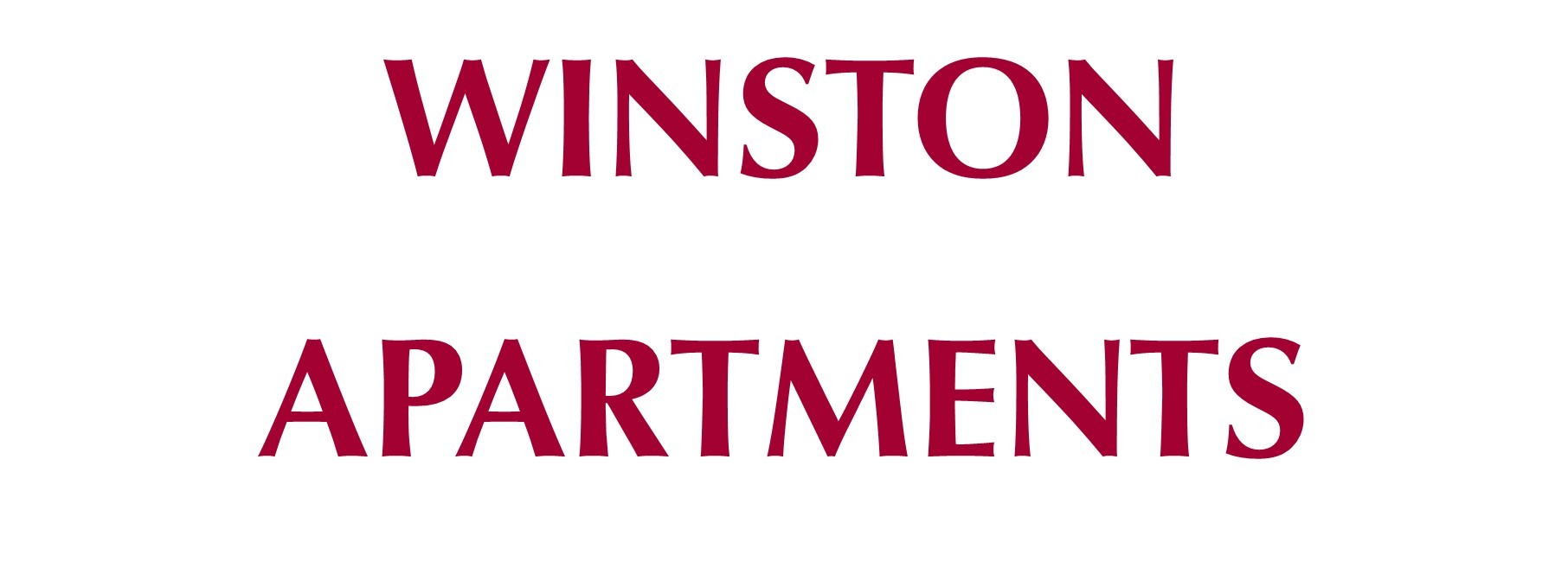 A red and white sign that says Winston Apartments.